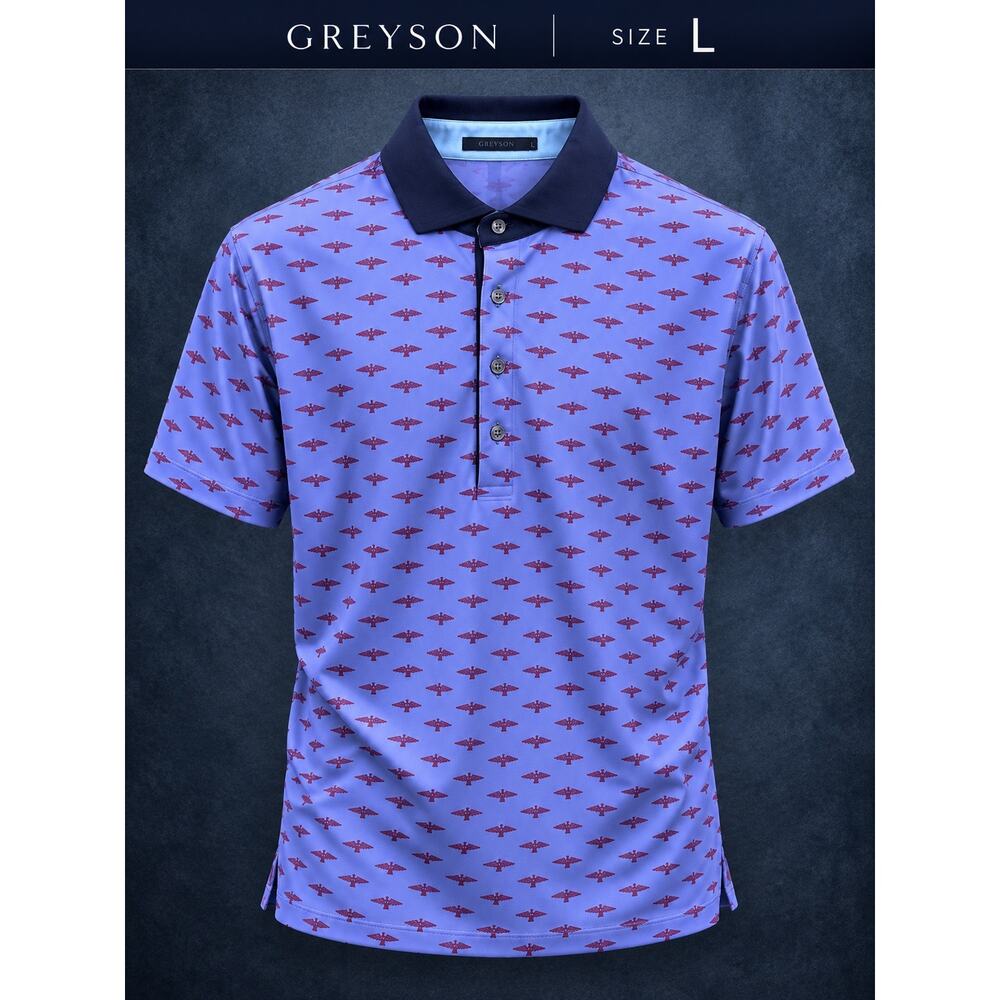 Greyson Patterned Performance Golf Polo Men’s L NWOT